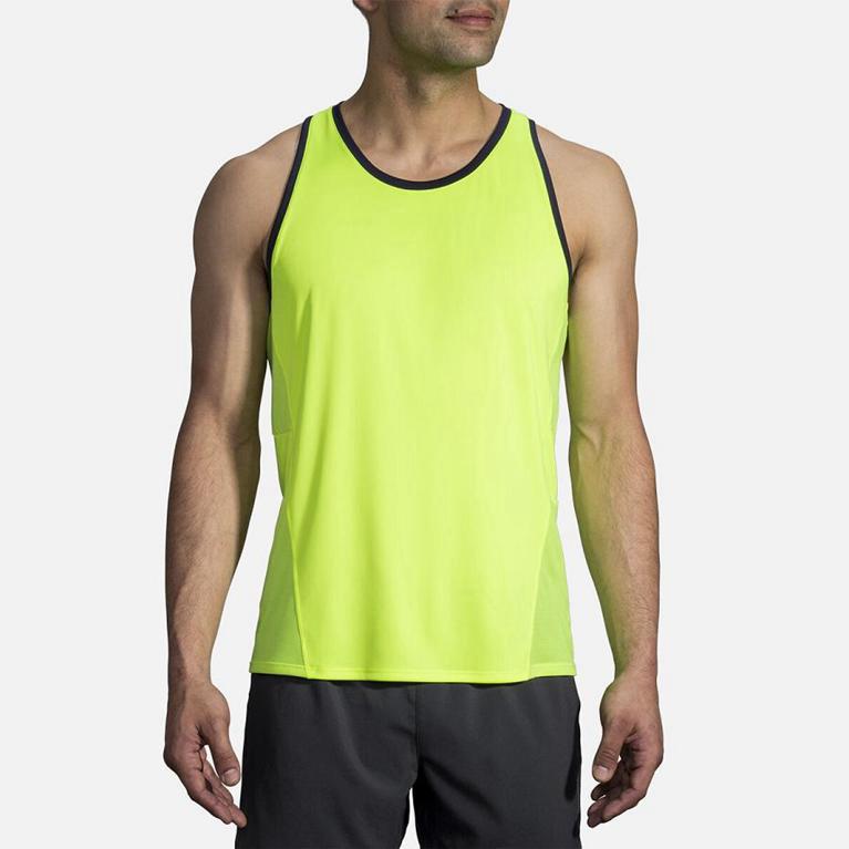 Brooks Mens Stealth Running Tank Top - Yellow (681253-RDP)